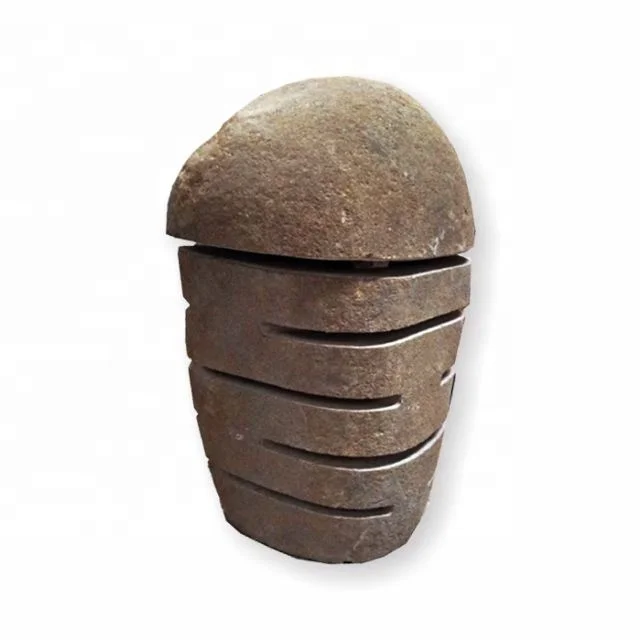 Indonesia natural river stone garden lamp for landscape accessories type groove