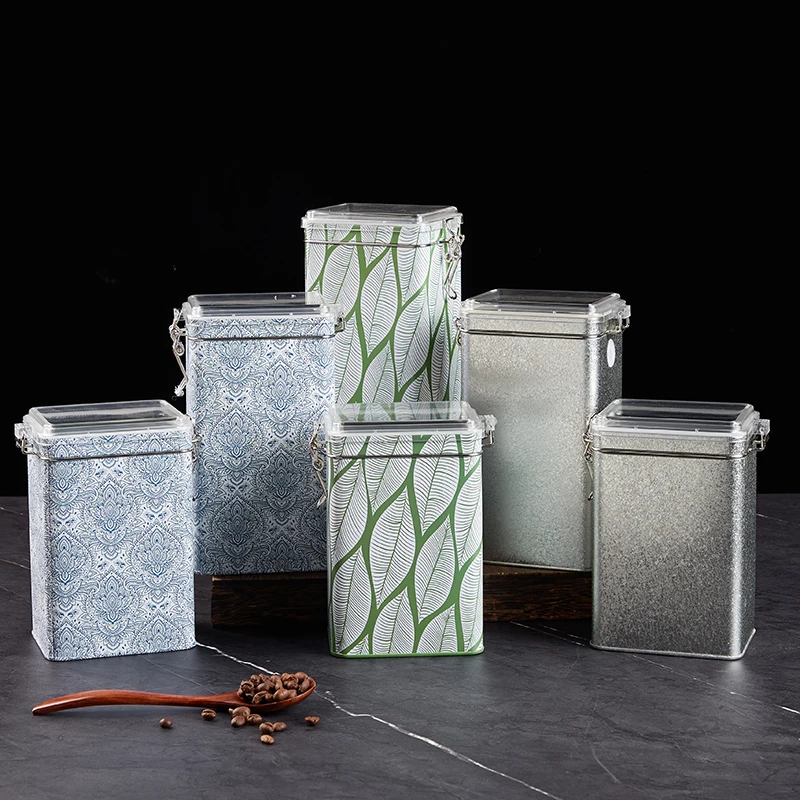 New Model Coffee Bean Canister with A Viewing Window Kitchen Food Grade for Storing Ginseng Slices Deer Antler Saffron Iron Can