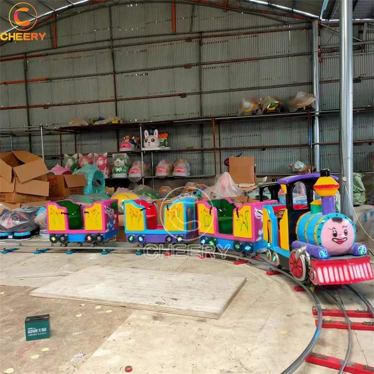 Amusement park plaza shopping mall kids riding mini electric track train rides