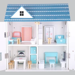 Best Selling Hand-assembled Diy Wooden Doll House Miniature Furniture For Boys Girls