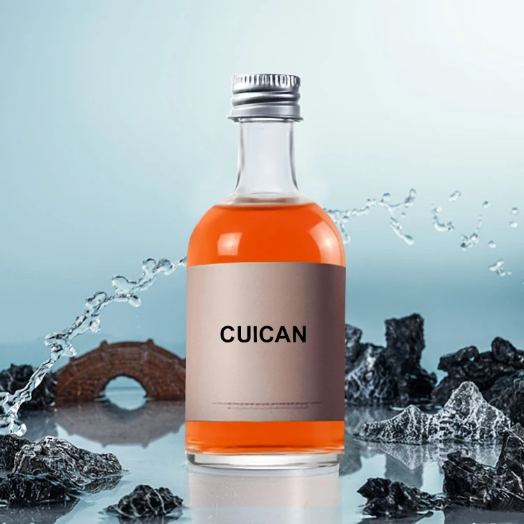 Wholesale screw cap 58ml high quality mini glass wine bottle support customization liquor glass bottle