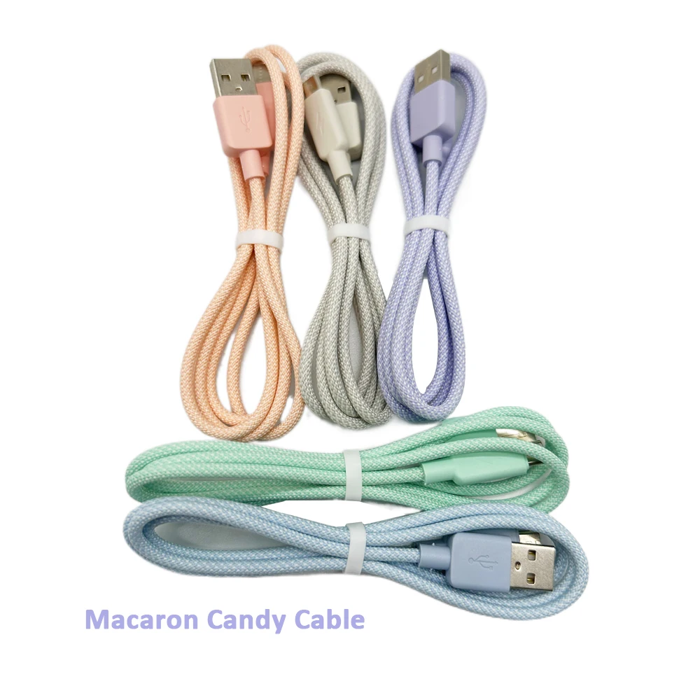Factory Wholesale Macarons Colors Charging Data Cable For Type c Micro USB Android Phone For Mobile Phone Power Bank
