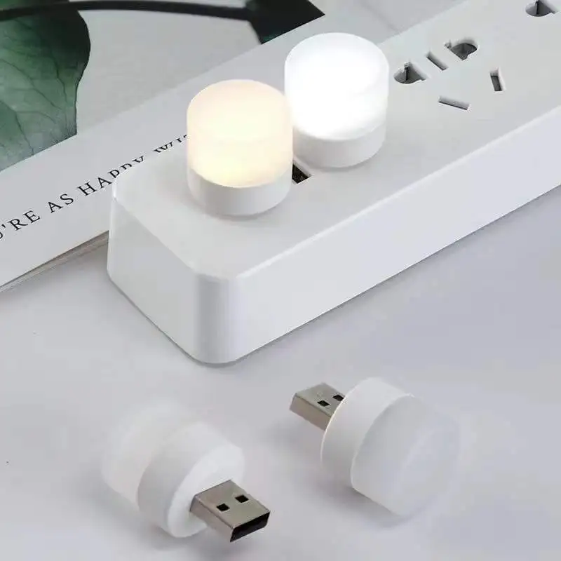 Mini USB Plug Lamp Computer Mobile Power Charging USB Small Book Lamps LED Eye Protection Reading Light Small Round Light Night