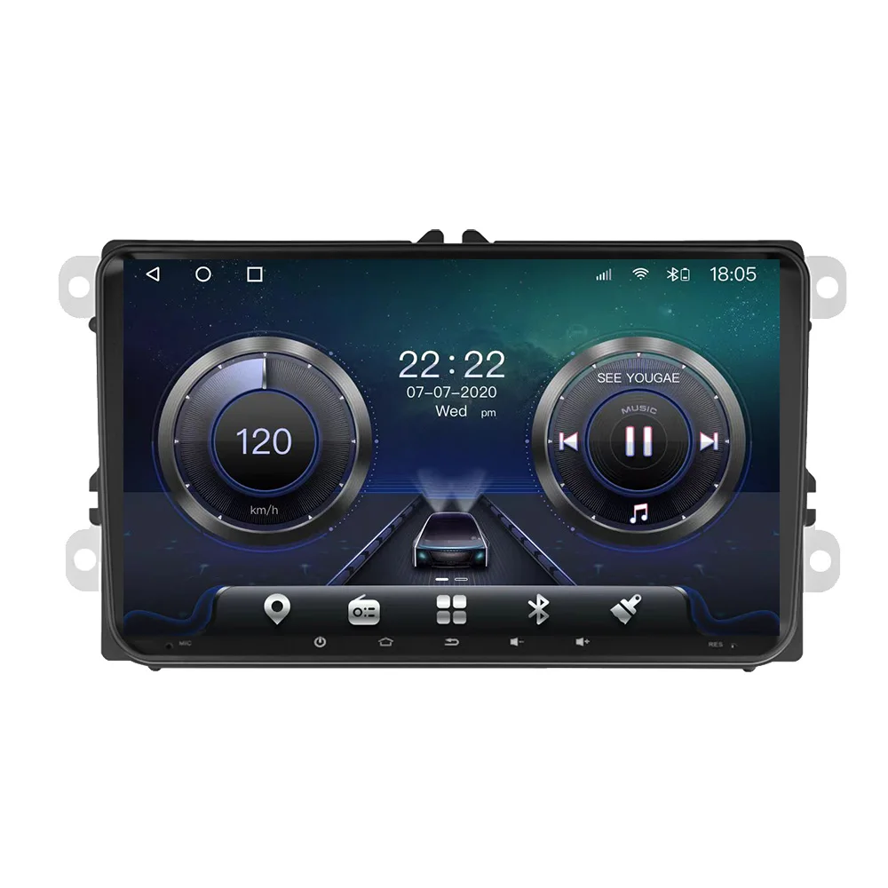 6 + 128 ГБ Android 14 IPS экран Автомобильный DVD-плеер GPS навигация для VW/Volkswagen/Passat/Golf/Polo/Octavia/Tiguan/B7