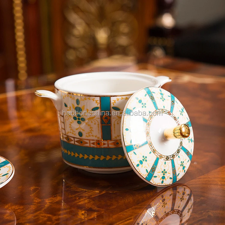 15PCS Elegance Flower Decal Tangshan Porcelain High Quality 15 PCS Luxury Tea Set