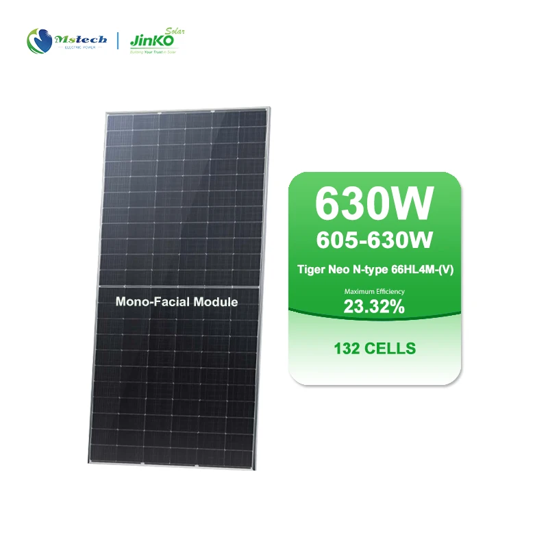 Китайский производитель Jinko Tiger Neo N-Type 66HL4M-(V) монолицевая 605W 610W 620W 625W 630 Watt солнечная панель фотоэлектрические панели