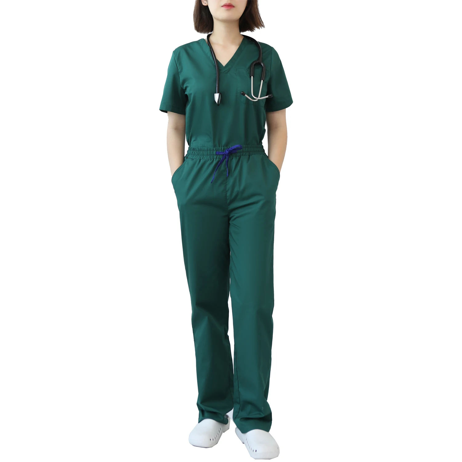 wholesale custom stretch women nursing uniform medical scrubs sets with spandex for hospital