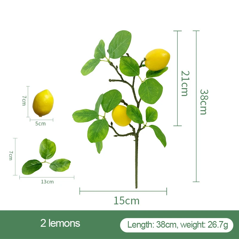 Lemon Branches Artificial Greenery Plants Faux Lemon Picks for Kitchen Party Wedding Home Table Artificial Lemon Plant