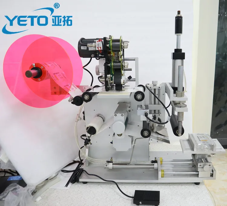 Factory price desktop semi automatic square flat bottle sticker labeling machine with date coding printer