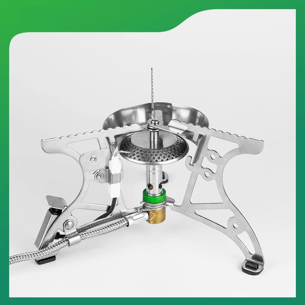 Camping Gas Split Stove, Portable Windproof Foldable Gas Stove with piezoelectric Ignition for Outdoor Picnic