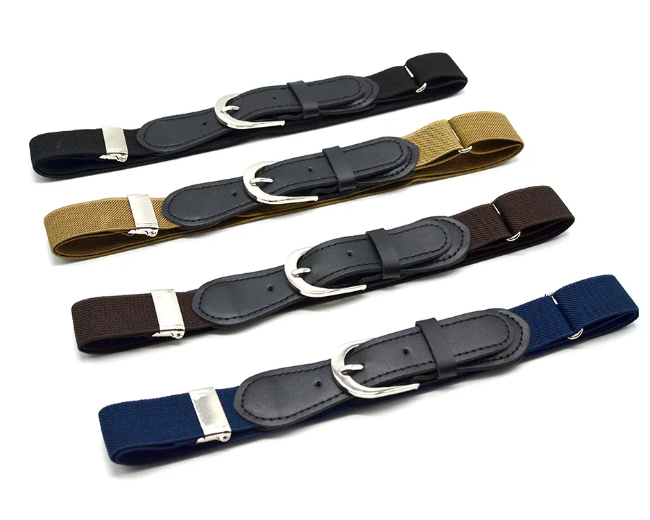1 Inch School Cute Printed Elastic Buckle Free Kids Belt No Buckle Stretch Belt For Child Boy Girl