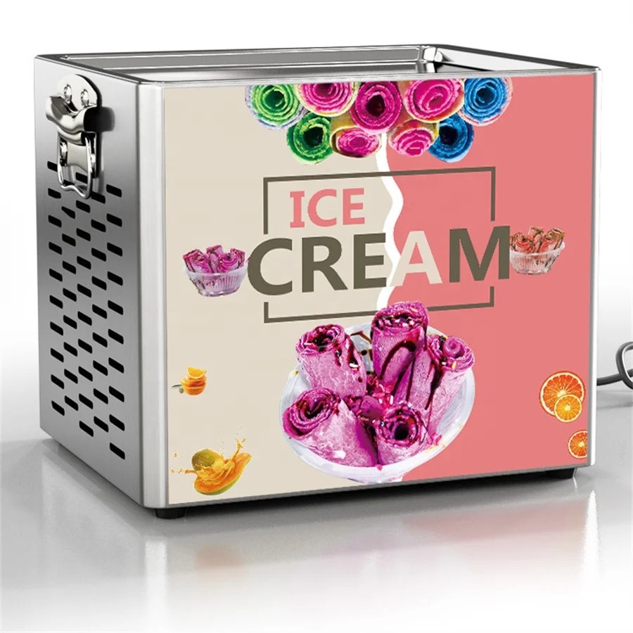 Manufacturer Convenient Mini Table Top Roll Fried Soft Ice Cream Makers Machine