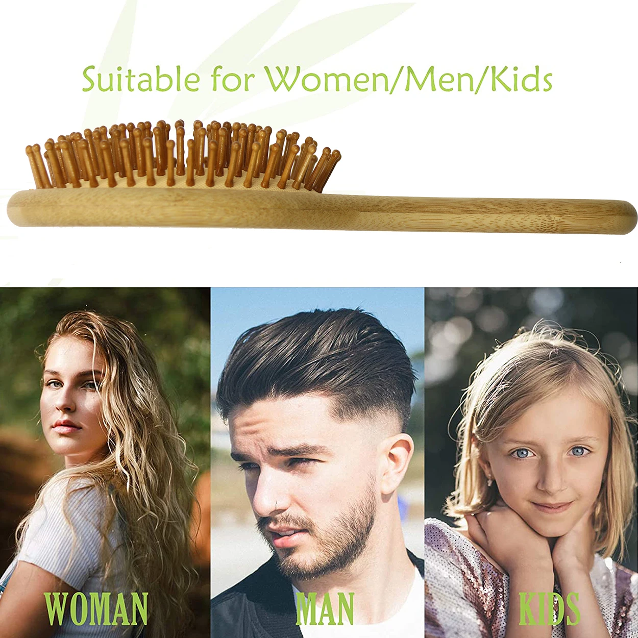Factory Price Anti Static Scalp Massage Bamboo Wood Paddle Detangling Hair Brush For Women With Custom Logo