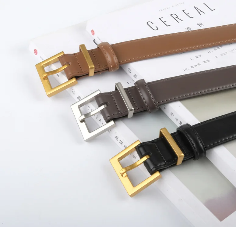 New Designs Luxury Genuine Leather Belts Wide 2.8 cm Female Waist Belt decorative Jeans Belt Wholesales