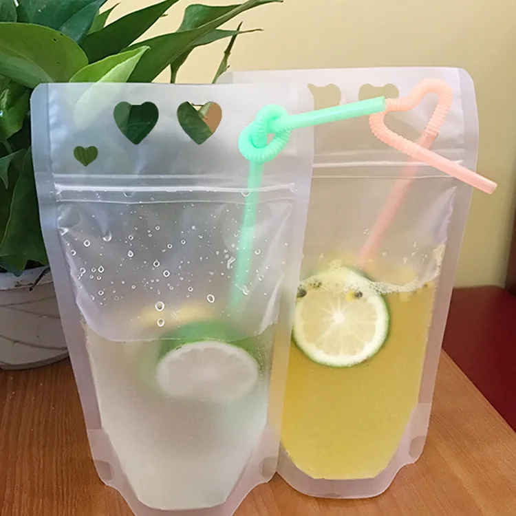 
Custom clear zipper drinking bags new transparent reusable drink pouch with straw plastic drink juice capri sun pouch bag 