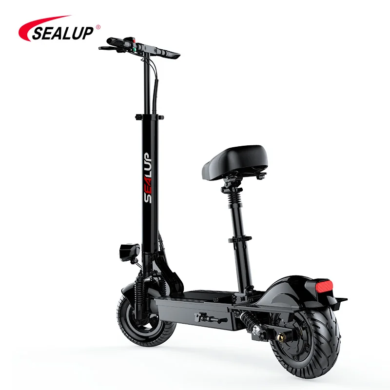 SEALUP Q9 ELECTRIC SCOOTER FOR ADULTS WITH 400W MOTOR UP TO 30MPH & 45 MILES-8' SOLID TIRES SCOOTER WITH SEAT & DUAL BRAKING