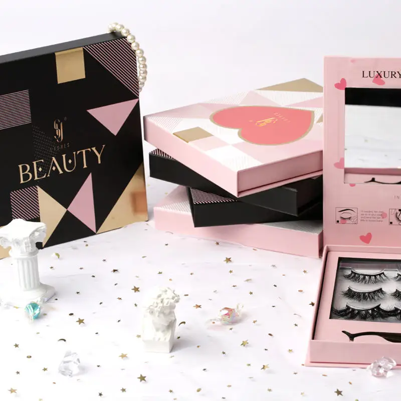 Make your own eyelash box wholesale price mink eyelash with private custom packaging