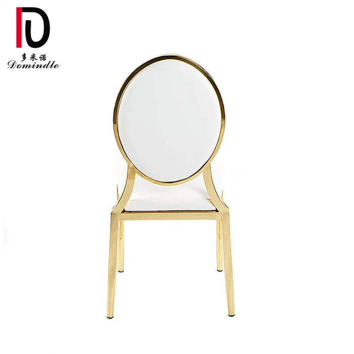 2020 hot sale event used oval back stainless steel gold wedding dining chair