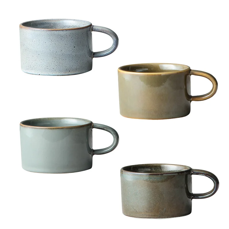 Японская керамическая кофейная чашка в стиле ретро, бокал для вина, чайная чашка, керамические чашки для воды, керамическая чашка для сакэ, чайная чашка, фарфоровые кружки для горячих и холодных напитков