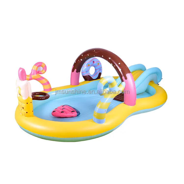 Summer courtyard PVC inflatable swimming pool center multi-function inflatable pool portable spray water park slide