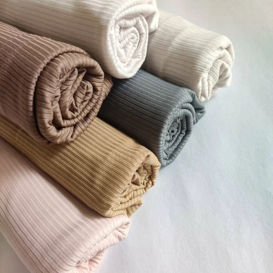 Женский трикотажный хиджаб JYL из Малайзии, хлопковый шарф, полосатый трикотажный хиджаб, ребристая трикотажная шаль, однотонный головной шарф