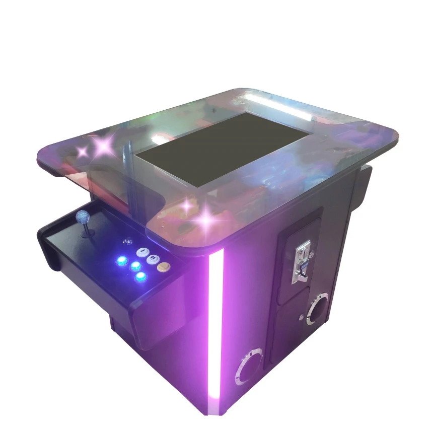 19inch LCD cocktail 450 in 1 vertical games arcade machine with LED bar light for video games arcade game machine 2 players