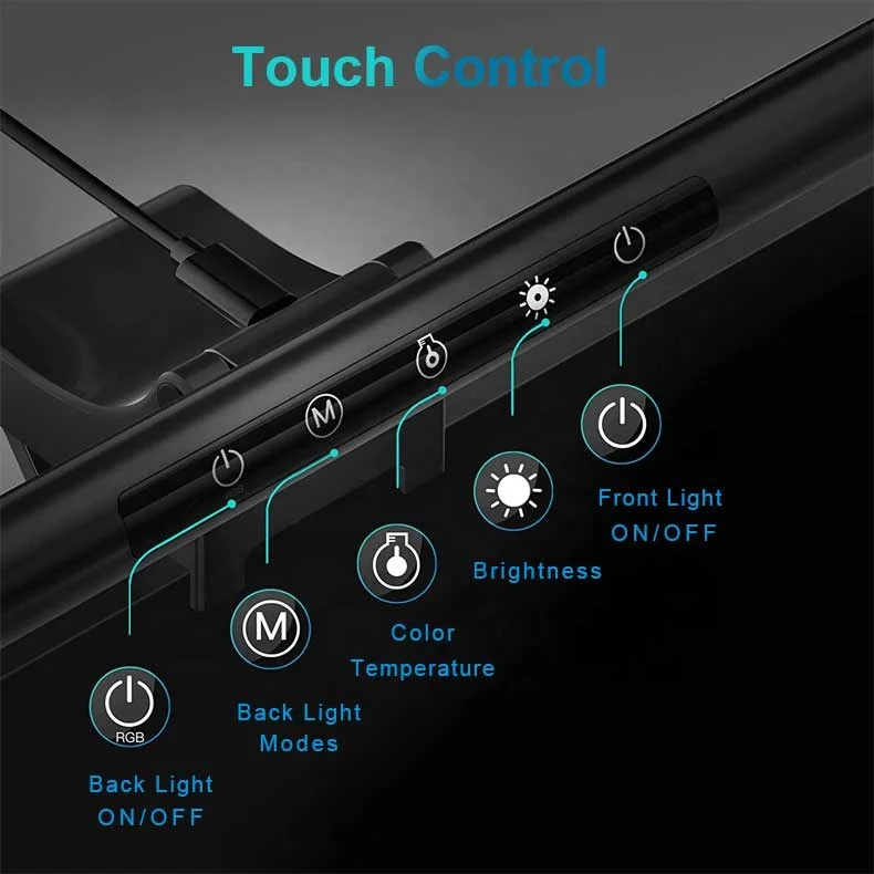 High Quality Music Dancing light Led RBG5050 Monitor Lamp Bar Remote by APP Voice and Touch  in office houses and internet cafe