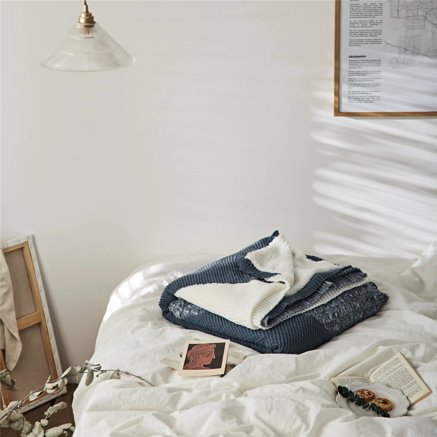 Factory Sherpa Blanket Acrylic knitted Double Layer Throw Flannel Sherpa Polyester Blanket For Winter