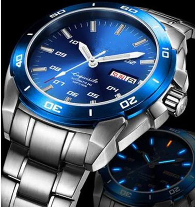 Latest quality mechanical self winding watch private label men diver wristwatch double calendar light at night pilot watch
