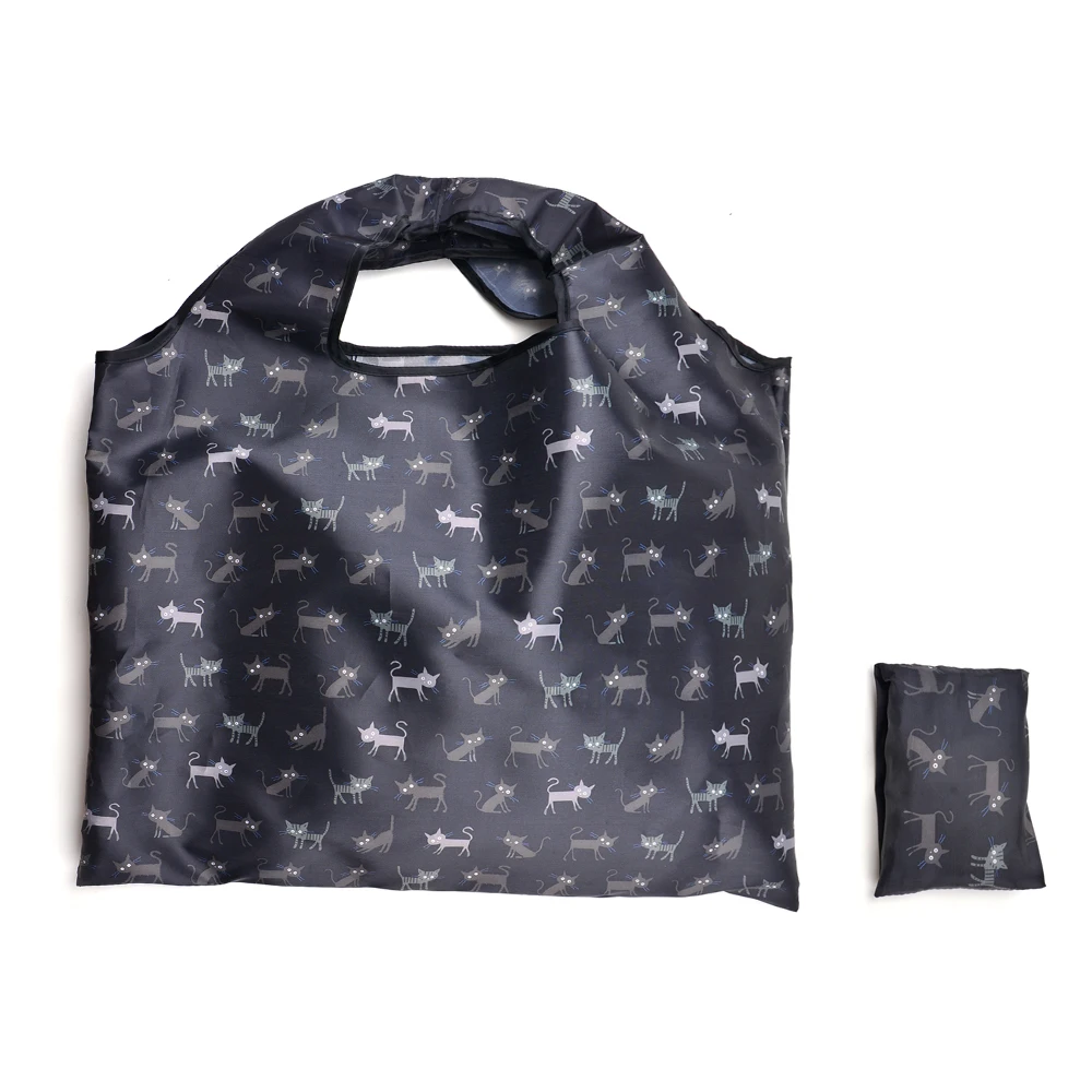 RPET reusable recycled polyester tote t-shirt shape foldable grocery shopping bags ECObag shoppingbag for cheap