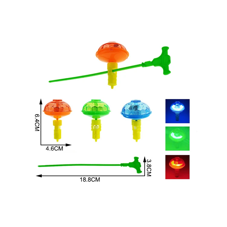 Blister Card Handing Board Flashing Toy Light Up Gyro Spinning Top Toy Gyroscope Gyro For Kids