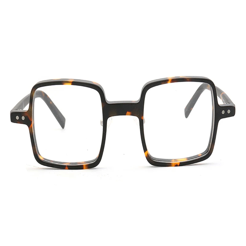PES1 Retro Personality Rectangular Polygon Optical Glasses Optical Eyeglasses Tortoiseshell Transparent Acetic Acid Plate Solid