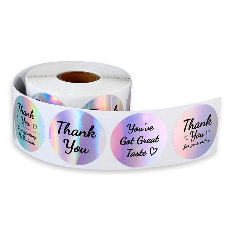customized sticker roll logo label Holographic Sticker Effect Custom Hologram Sticker Label