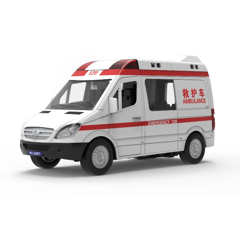 kids toy ambulance early educational four buttons emergency 120 car lighting music friction ambulance toy car
