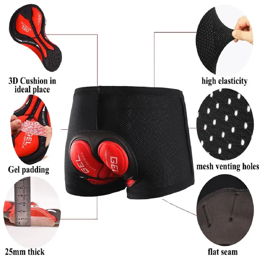 Mens Women Cycling Underwear Bicycle Mountain MTB Bike Shorts Riding Outdoor Sports Underwear Compression Tights 4D Gel Pad