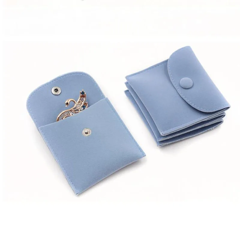 Custom high quality blue velvet Jewelry envelope Pouch