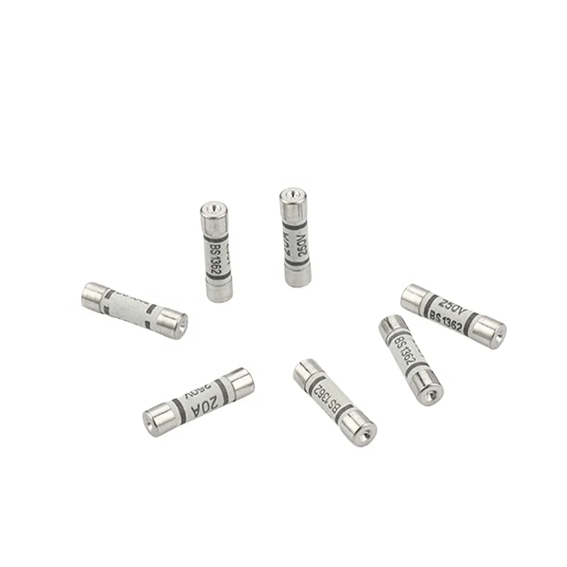 High Quality 6.3 x 25mm Ceramic British BS1362 Plug Top Fuse 240V AC 1A 2A 3A 5A 7A 10A 13A 20A British Plug Top Fuse