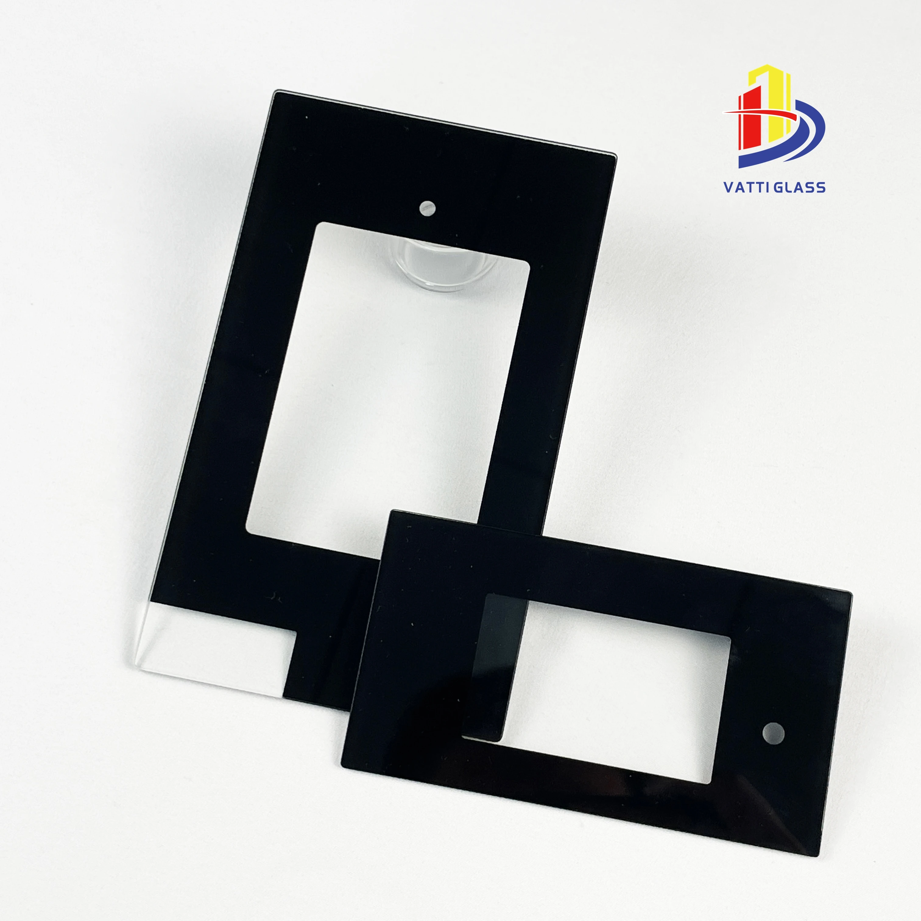 Custom silk screen print display screen ultra white glass cover plate with transparent tempered electronic glass panel