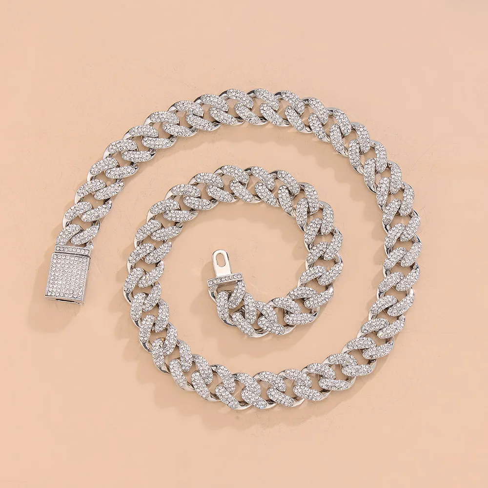 Колье-чокер Майами для мужчин и женщин, украшение в стиле панк, Куба, кулон со стразами в стиле хип-хоп, утолщенное золото, аксессуар для шеи