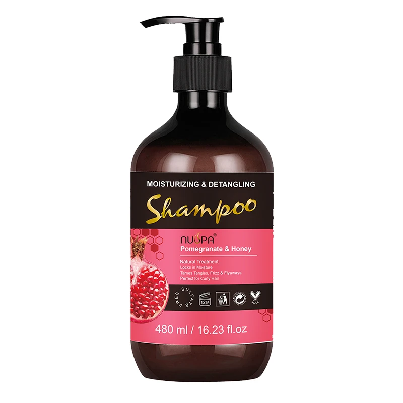 OEM ODM Private Label Safe Formula Detangle Curly Hair Care Natural Pomegranate Honey Gentle Cleaning Hair Shampoo