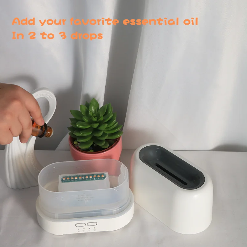 3D Flame Aroma Diffuser Humidifier with Fireplace Light 1-Year Warranty for Ultimate Fragrance Experience in Household Use