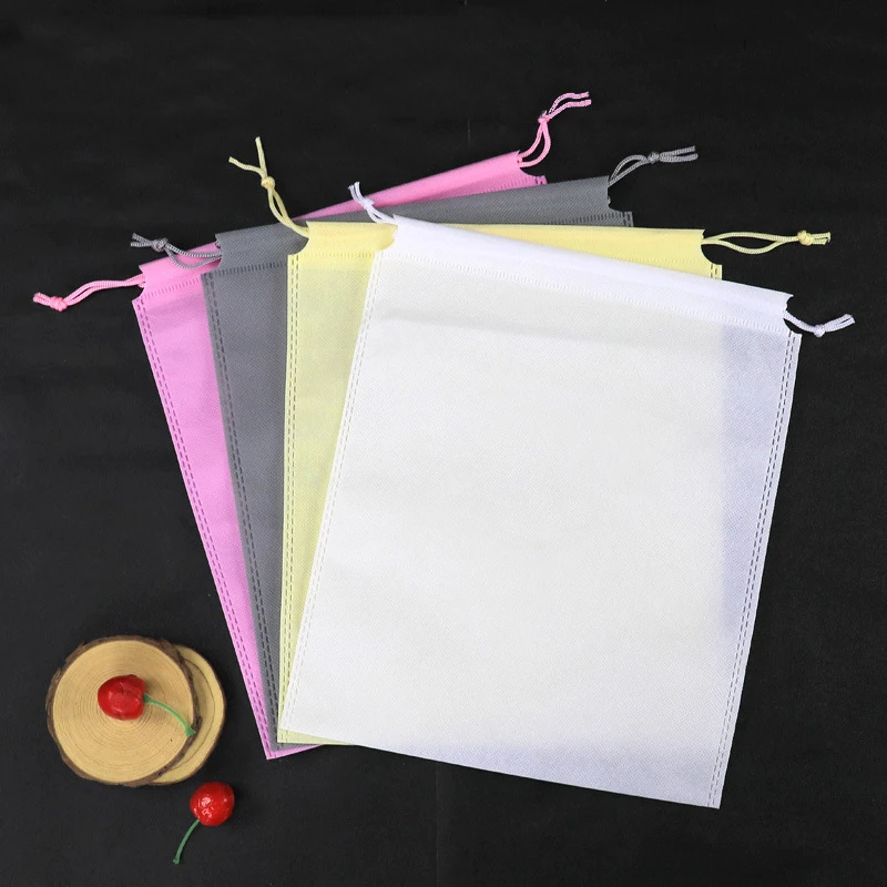 Wholesale Custom Logo Printed Gift Non Woven Bag Double String Shopping Bag Shoe Handbag Jewelry Packaging Non-woven Drawstring