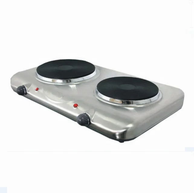 
1500W+750W Electric Stove Stainless Steel Housing Double Burner Electric Cooking Hotplate With CB 