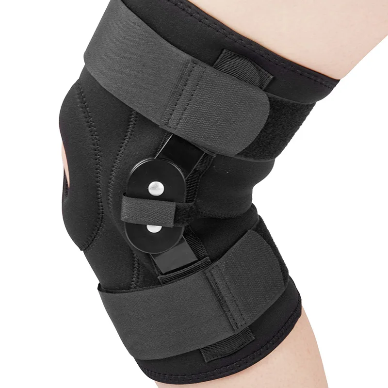 sport neoprene medical open patella hinged knee joint brace support with side stabilizers for arthritis pain relief