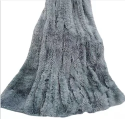 Luxury Long Hair Fleece Fluffy PV Plush  Blanket  Long Pile shaggy Fleece Super Soft Faux Fur 2 ply Solid Color Throw Blanket
