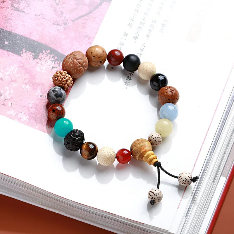 Vintage Bodhi Buddhist Beads 18 Putuo Bodhi Seed Bracelet Buddha Charm Bracelet Tibet Buddhist Prayer Wood Beads bracelet