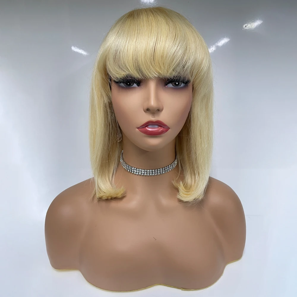 Luke Custom Natural Black Bang Wigs New Style Long Wigs With Bangs 30 32 40 Inches No Lace Human Hair Wig With Bang