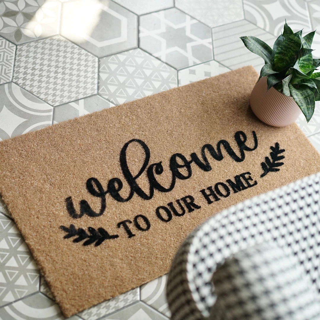 DONGWO Anti-slip Welcome carpet 100%Polyester Fiber artificial Coir Doormats coir entrance mats