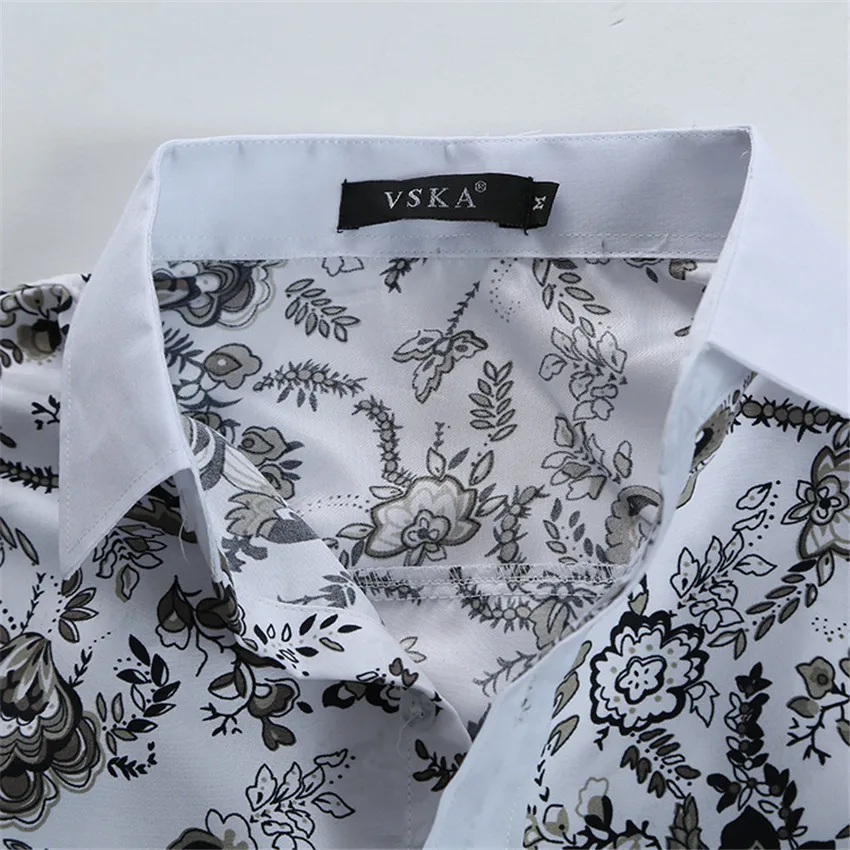 Printing Casual Slim Fit Hawaiian Shirts Men Flower Long Sleeve Full Summer OEM Service Adults Floral Fashionable Cotton Shirt