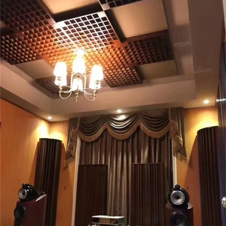 Home Theater Sound Diffusers Ceiling Acoustic Panel Audio Room Wooden Acoustical Diffuser Panel Sound Diffuser Panel For Studio